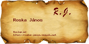 Roska János névjegykártya